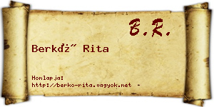 Berkó Rita névjegykártya