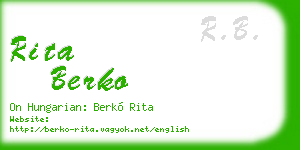 rita berko business card