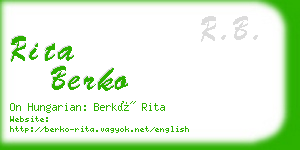 rita berko business card